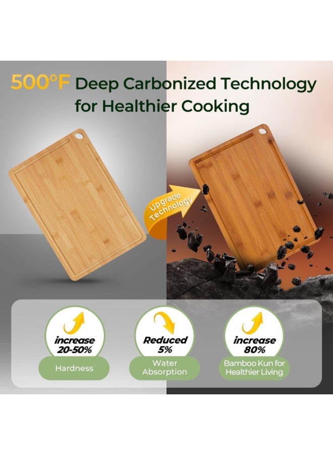 Home Smart Wooden Cutting Board set of 3 Modern wooden serving board, charcuterie board perfect addition in your kitchen. - Image 4